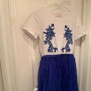 Blue Cute One Piece Dress